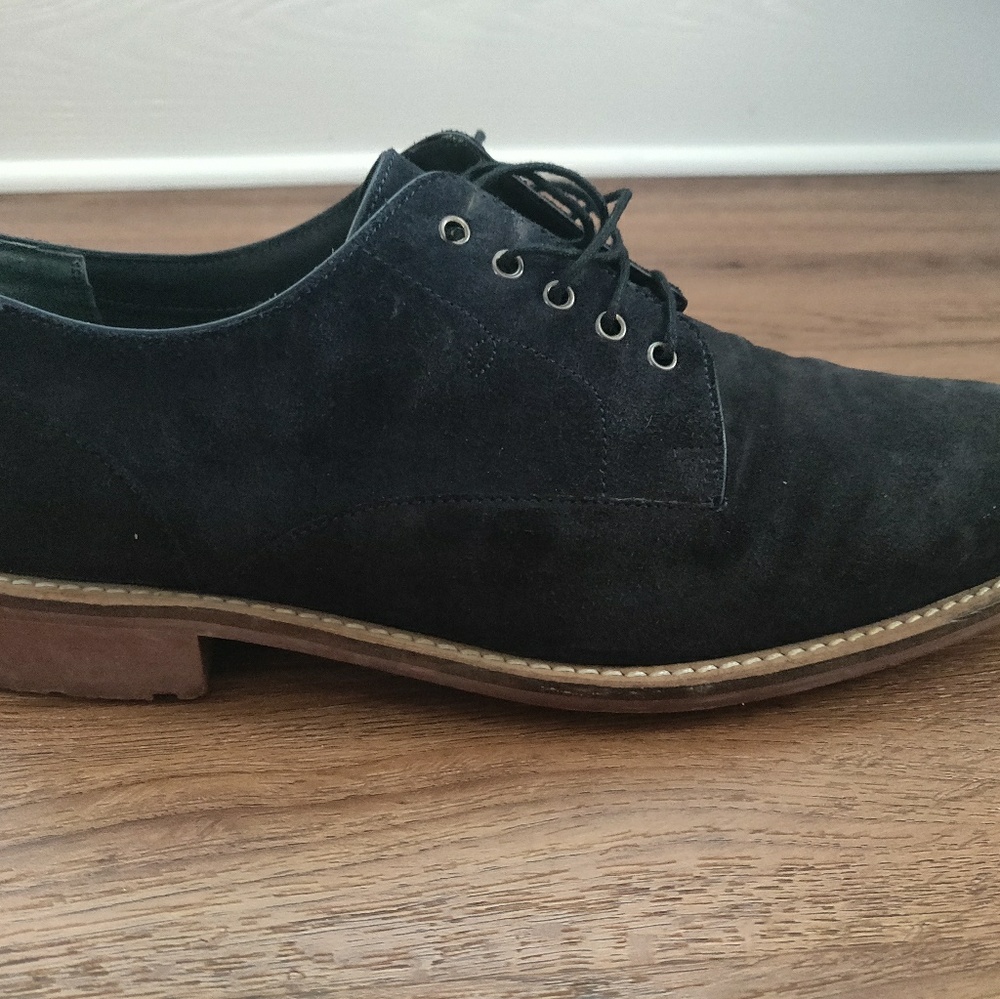Ted Baker Blue Suede Lace Up Oxfords 10.5
